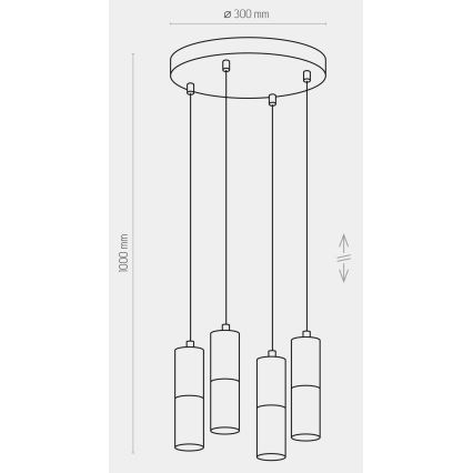 Lustr na lanku ELIT 4xGU10/10W/230V bílá