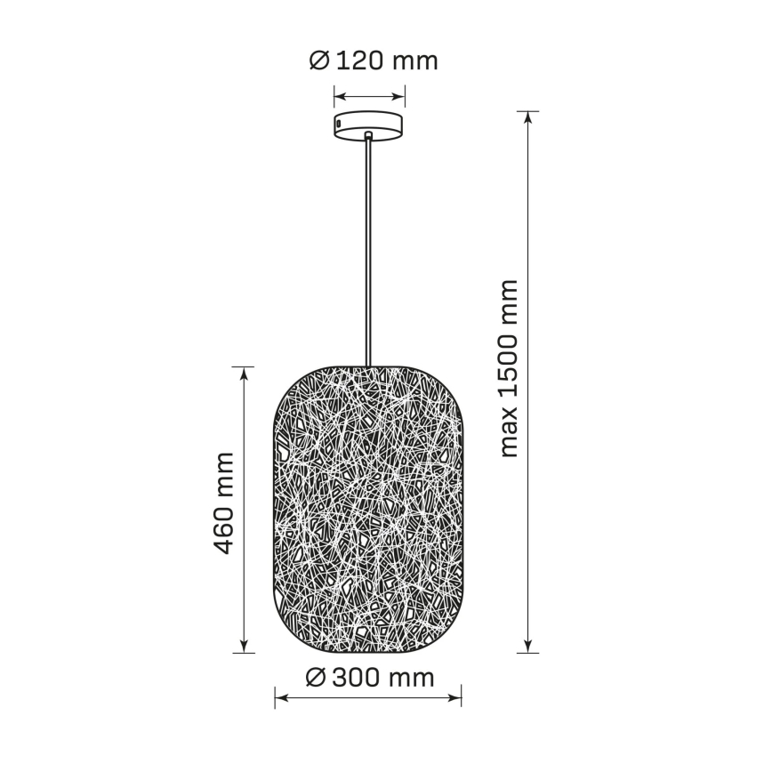 Lustr na lanku ELLEN 1xE27/20W/230V pr. 30 cm antracit
