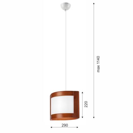 Lustr na lanku ELODIE 1xE27/60W/230V dub