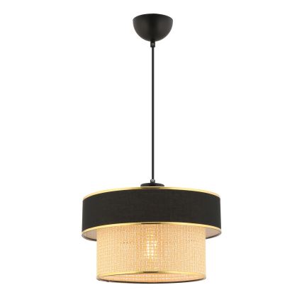 Lustr na lanku ERO 1xE27/60W/230V černá/béžová