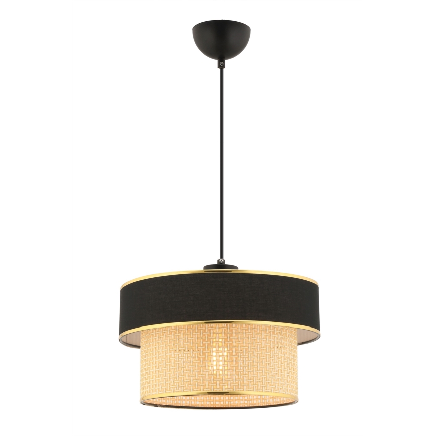 Lustr na lanku ERO 1xE27/60W/230V černá/béžová