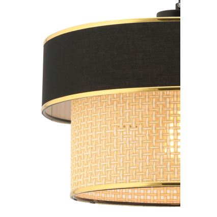 Lustr na lanku ERO 1xE27/60W/230V černá/béžová