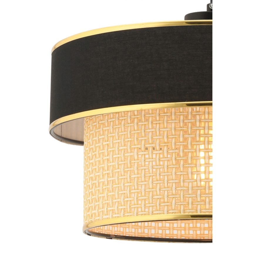 Lustr na lanku ERO 1xE27/60W/230V černá/béžová