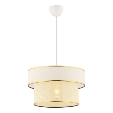 Lustr na lanku ERO 1xE27/60W/230V krémová/zlatá