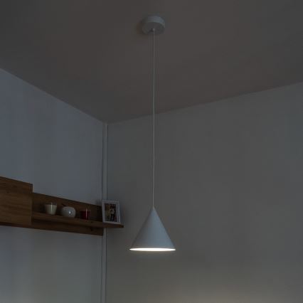 Lustr na lanku ETNA 1xE27/15W/230V pr. 18,5 cm bílá