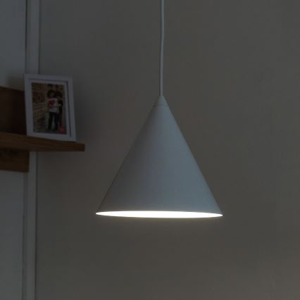 Lustr na lanku ETNA 1xE27/15W/230V pr. 18,5 cm bílá