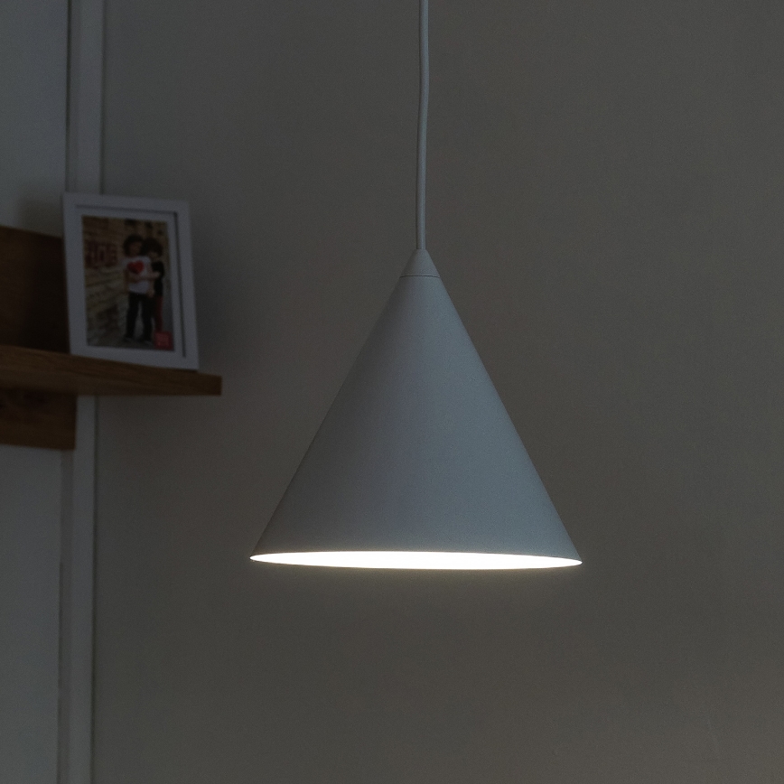 Lustr na lanku ETNA 1xE27/15W/230V pr. 18,5 cm bílá