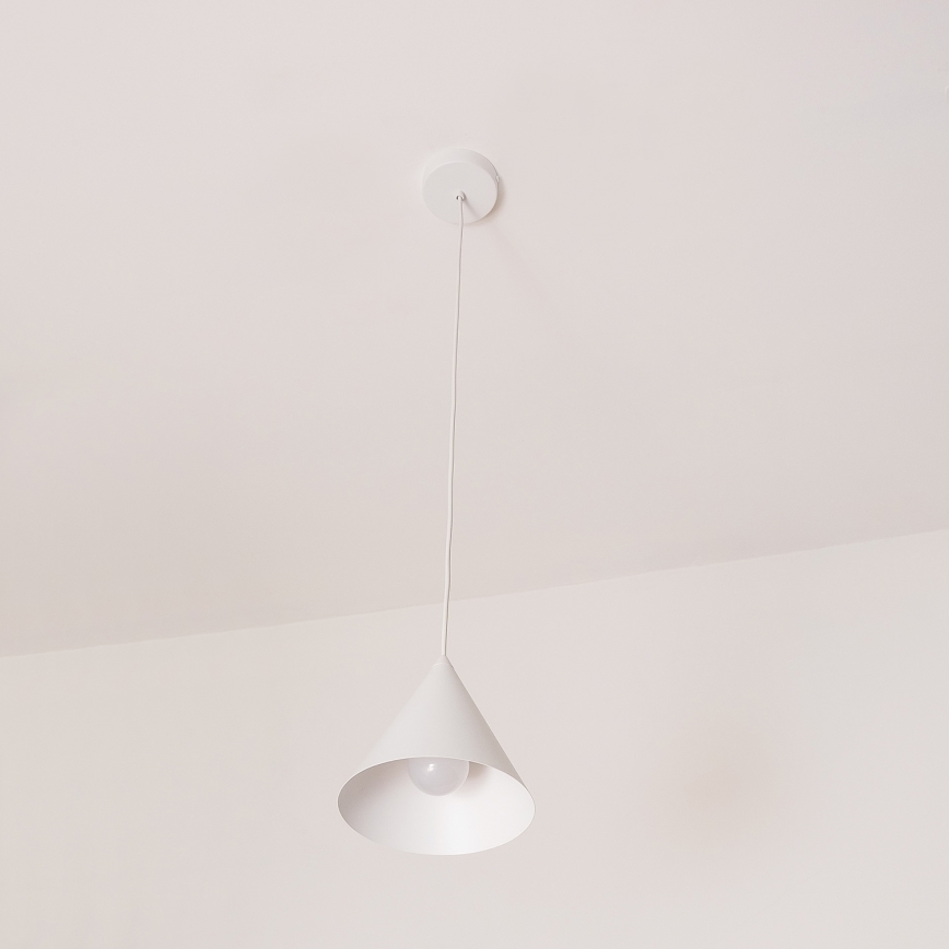 Lustr na lanku ETNA 1xE27/15W/230V pr. 18,5 cm bílá