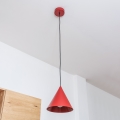 Lustr na lanku ETNA 1xE27/15W/230V pr. 18,5 cm červená