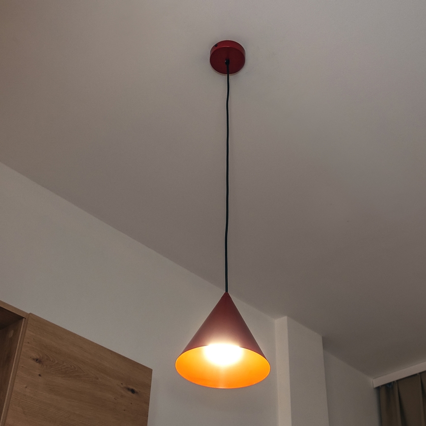 Lustr na lanku ETNA 1xE27/15W/230V pr. 18,5 cm červená