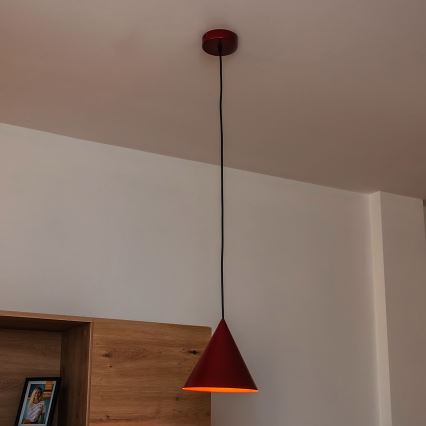 Lustr na lanku ETNA 1xE27/15W/230V pr. 18,5 cm červená