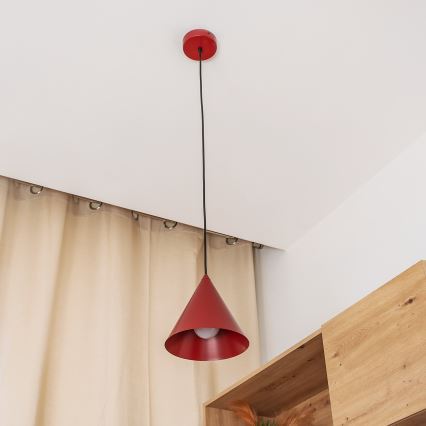 Lustr na lanku ETNA 1xE27/15W/230V pr. 18,5 cm červená