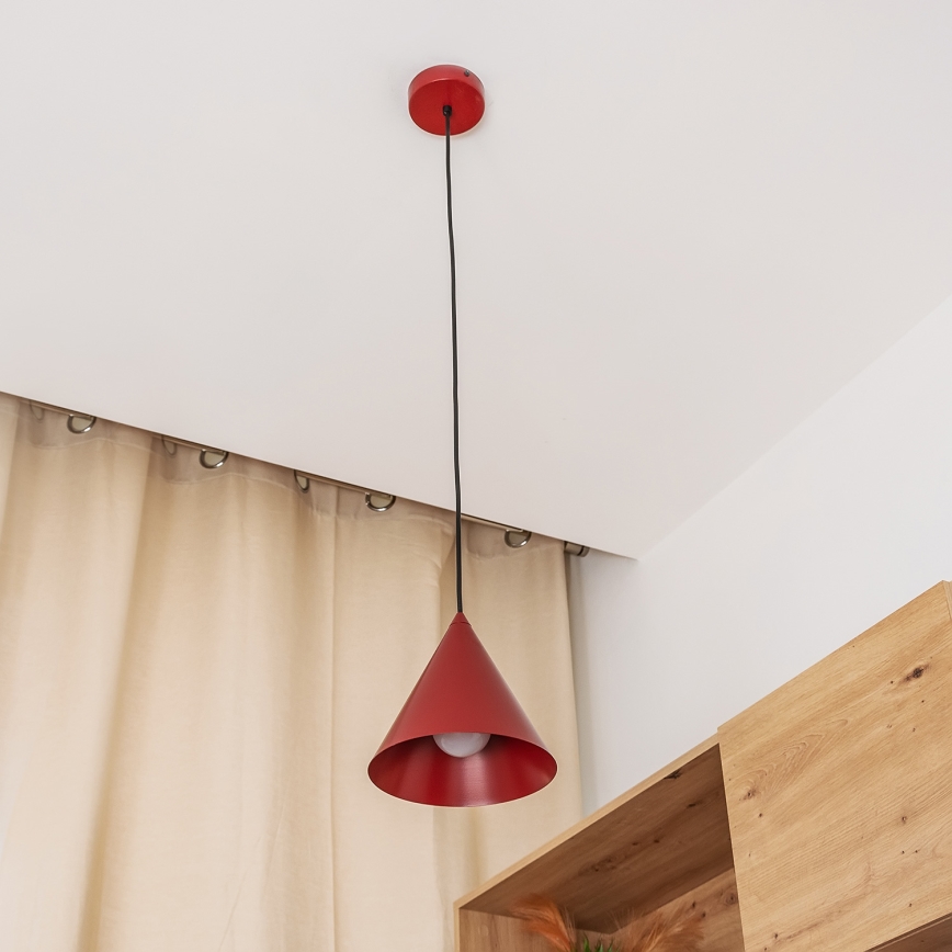 Lustr na lanku ETNA 1xE27/15W/230V pr. 18,5 cm červená