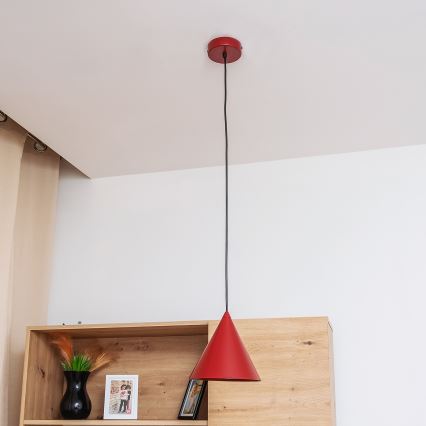 Lustr na lanku ETNA 1xE27/15W/230V pr. 18,5 cm červená