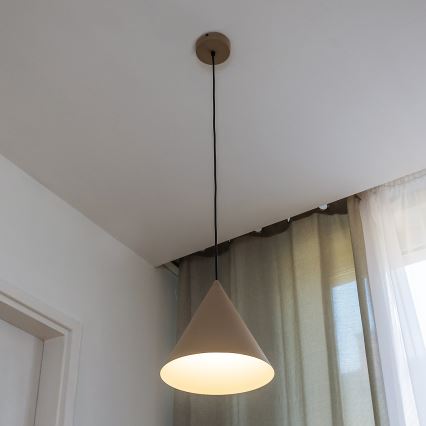 Lustr na lanku ETNA 1xE27/15W/230V pr. 25 cm béžová