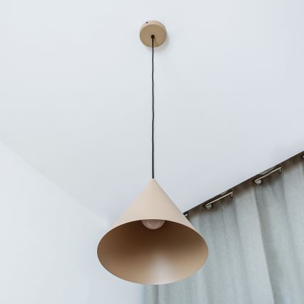 Lustr na lanku ETNA 1xE27/15W/230V pr. 25 cm béžová