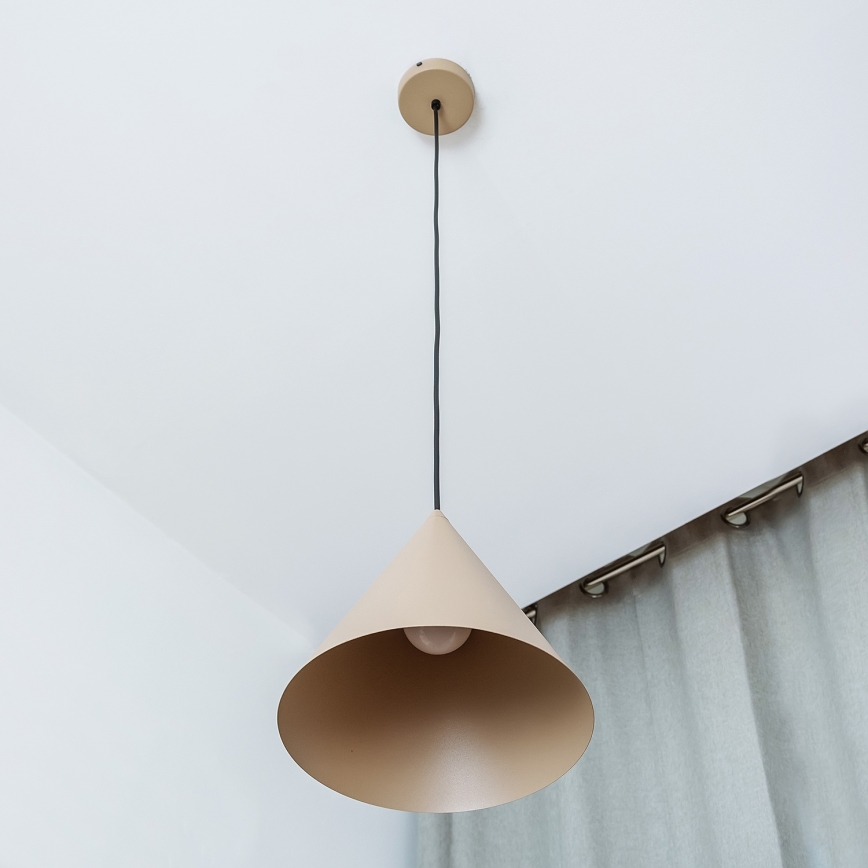 Lustr na lanku ETNA 1xE27/15W/230V pr. 25 cm béžová