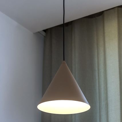 Lustr na lanku ETNA 1xE27/15W/230V pr. 25 cm béžová