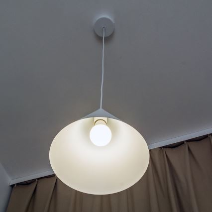 Lustr na lanku ETNA 1xE27/15W/230V pr. 25 cm bílá