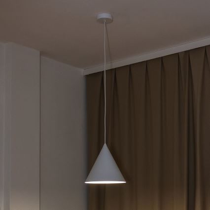 Lustr na lanku ETNA 1xE27/15W/230V pr. 25 cm bílá
