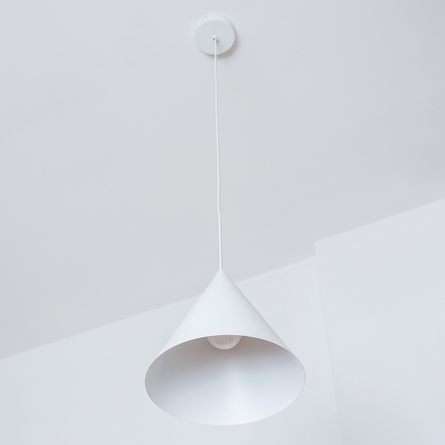 Lustr na lanku ETNA 1xE27/15W/230V pr. 25 cm bílá