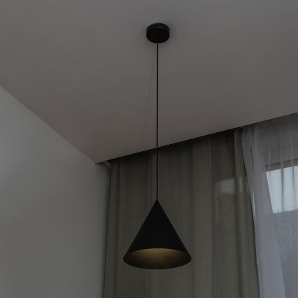 Lustr na lanku ETNA 1xE27/15W/230V pr. 25 cm černá