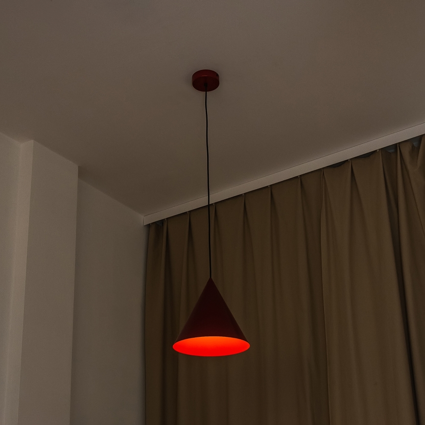 Lustr na lanku ETNA 1xE27/15W/230V pr. 25 cm červená