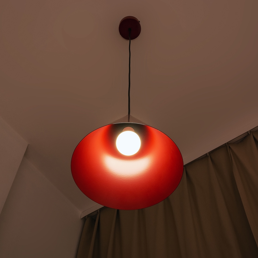 Lustr na lanku ETNA 1xE27/15W/230V pr. 25 cm červená