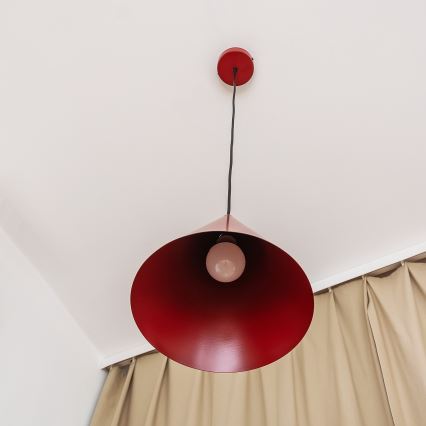 Lustr na lanku ETNA 1xE27/15W/230V pr. 25 cm červená