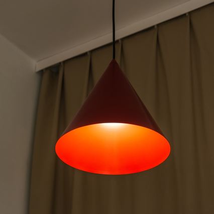 Lustr na lanku ETNA 1xE27/15W/230V pr. 25 cm červená