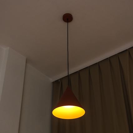 Lustr na lanku ETNA 1xE27/15W/230V pr. 25 cm oranžová