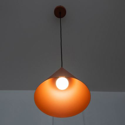 Lustr na lanku ETNA 1xE27/15W/230V pr. 25 cm oranžová