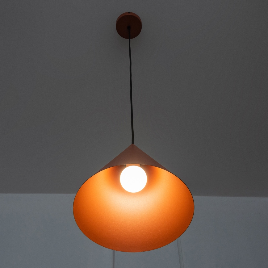 Lustr na lanku ETNA 1xE27/15W/230V pr. 25 cm oranžová
