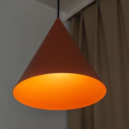 Lustr na lanku ETNA 1xE27/15W/230V pr. 25 cm oranžová