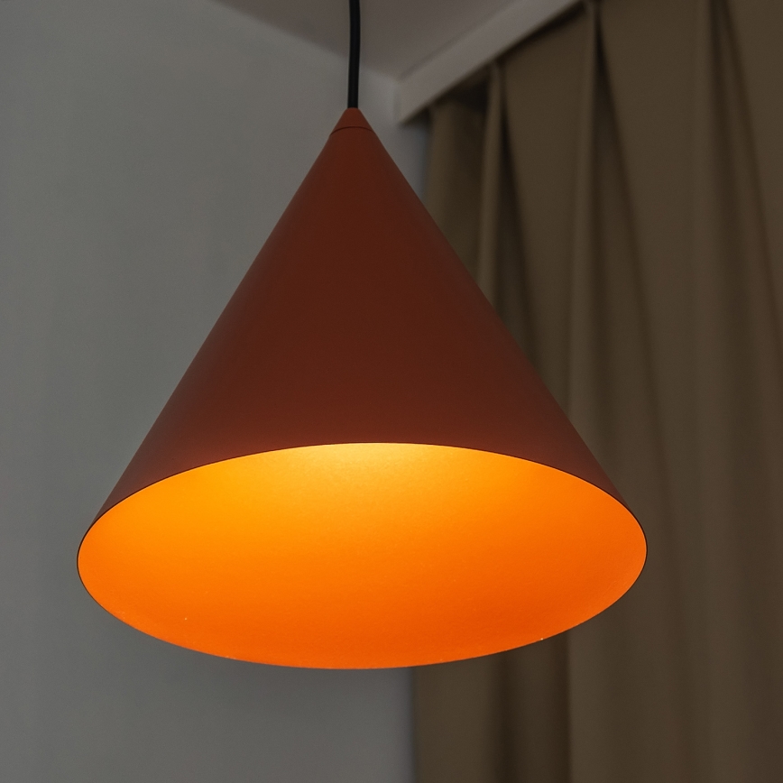 Lustr na lanku ETNA 1xE27/15W/230V pr. 25 cm oranžová