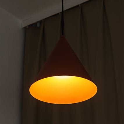 Lustr na lanku ETNA 1xE27/15W/230V pr. 25 cm oranžová