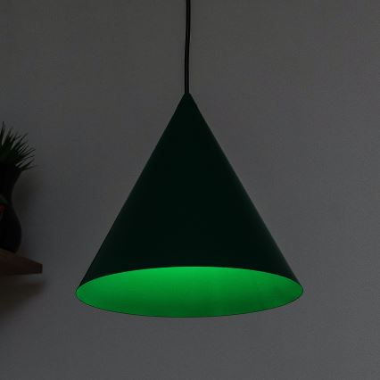 Lustr na lanku ETNA 1xE27/15W/230V pr. 25 cm zelená