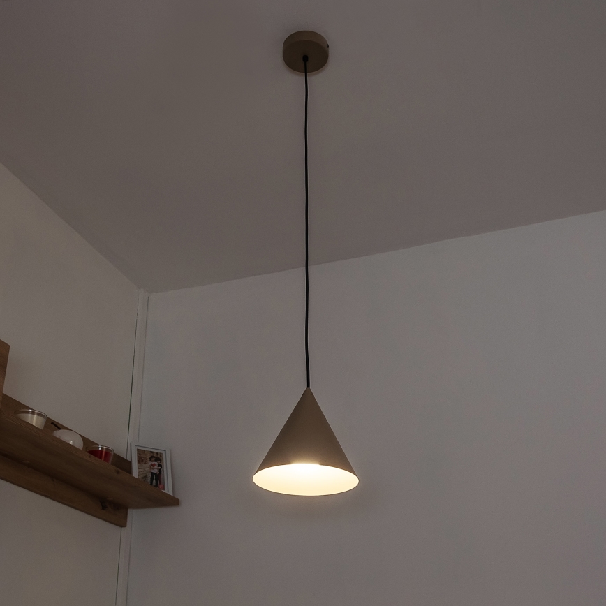 Lustr na lanku ETNA II 1xE27/15W/230V pr. 18,5 cm béžová