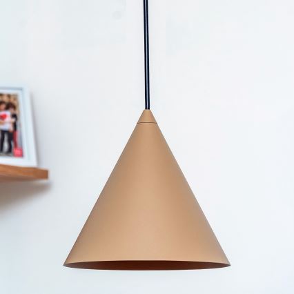 Lustr na lanku ETNA II 1xE27/15W/230V pr. 18,5 cm béžová