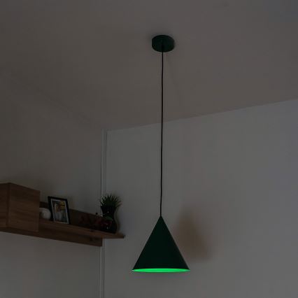 Lustr na lanku ETNA II 1xE27/15W/230V pr. 25 cm zelená