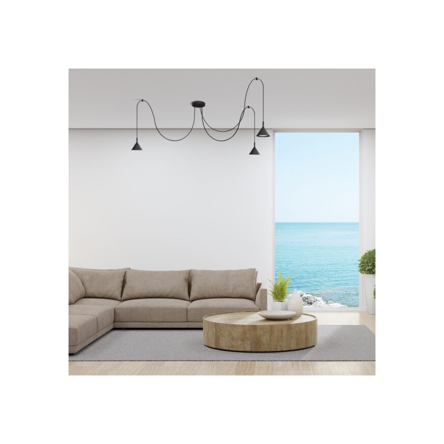 Lustr na lanku ETNA LONG 3xGX53/10W/230V pavouk černá