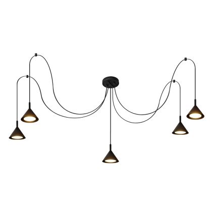 Lustr na lanku ETNA LONG 5xGX53/15W/230V pavouk černá