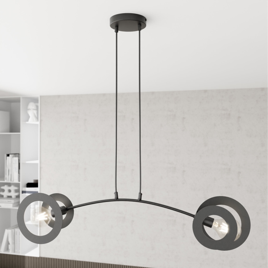 Lustr na lanku EUFORIA 2xE27/15W/230V černá