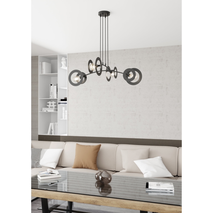Lustr na lanku EUFORIA 4xE27/15W/230V černá