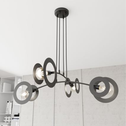 Lustr na lanku EUFORIA 4xE27/15W/230V černá