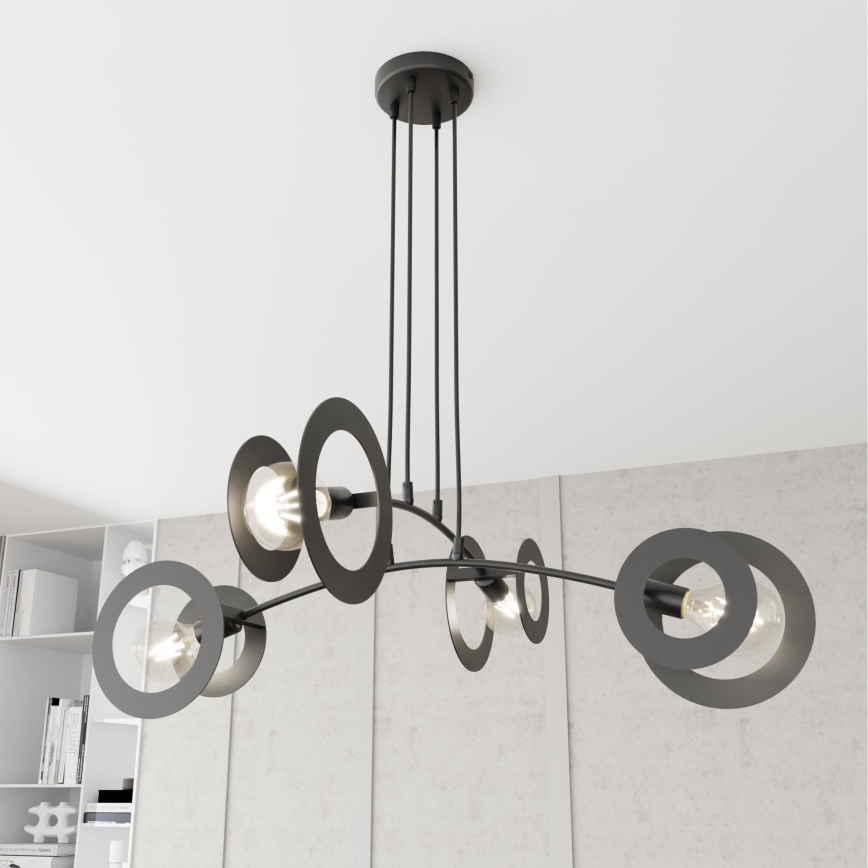 Lustr na lanku EUFORIA 4xE27/15W/230V černá
