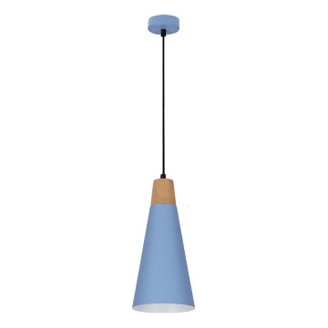 Lustr na lanku FARO 1xE27/40W/230V modrá/buk