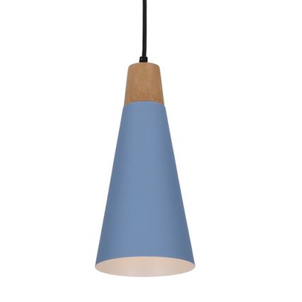 Lustr na lanku FARO 1xE27/40W/230V modrá/buk