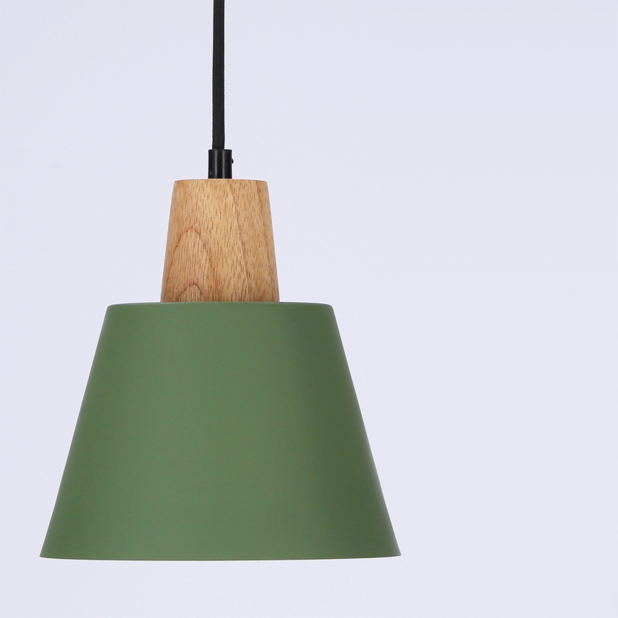Lustr na lanku FARO 1xE27/40W/230V zelená/buk