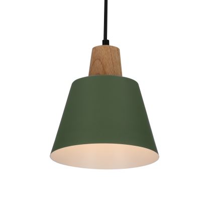 Lustr na lanku FARO 1xE27/40W/230V zelená/buk